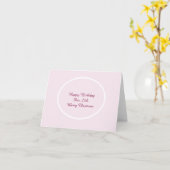 Carte Anniversaire Noël rose (Fleur jaune)