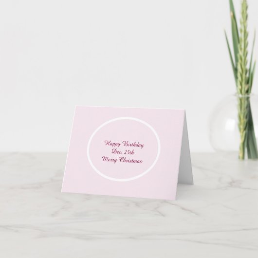 Carte Anniversaire Noël rose (Devant)