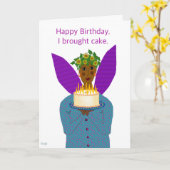 Carte Anniversaire Noir avec Angel Food Cake (Fleur jaune)