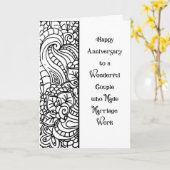 Carte Anniversaire Noir & Blanc (Fleur jaune)
