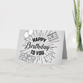 Carte Anniversaire noir et blanc (Devant)