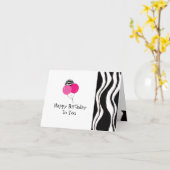 Carte Anniversaire noir et blanc de rayure de zèbre (Fleur jaune)