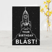 Carte Anniversaire noir et blanc Retro (Fleur jaune)