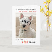 Carte Anniversaire, nom et âge, chien Westie (Fleur jaune)