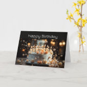 Carte Anniversaire Nom personnalisé Beaucoup de gâteau a (Fleur jaune)