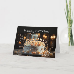 Carte Anniversaire Nom personnalisé Beaucoup de gâteau a
