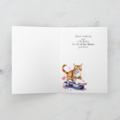 Carte Anniversaire Nom personnalisé Fun Cute Chat sur Sk (Intérieur)