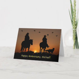 Carte Anniversaire Nom personnalisé Pays Western Cowboy