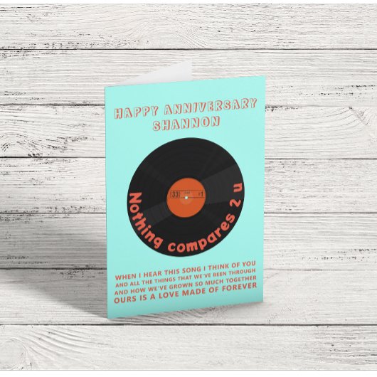 Carte anniversaire "Notre chanson"