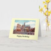 Carte Anniversaire - Notre Dame, Paris (Fleur jaune)