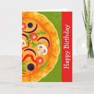 Carte Anniversaire nourriture colorée amateur de pizza m