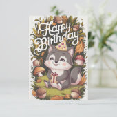 Carte Anniversaire numérique Boho Pretty Wolf (Debout devant)