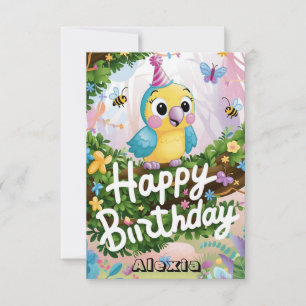 Carte Anniversaire numérique de perroquets rêvés enchant