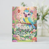 Carte Anniversaire numérique du perroquet de la forêt de (Debout devant)