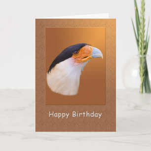 Carte Anniversaire, oiseau crêté de Caracara