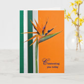 Carte anniversaire Oiseau du Paradis (Fleur jaune)