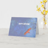 Carte Anniversaire Oiseau S'enfonçant Bleu Grunge (Fleur jaune)