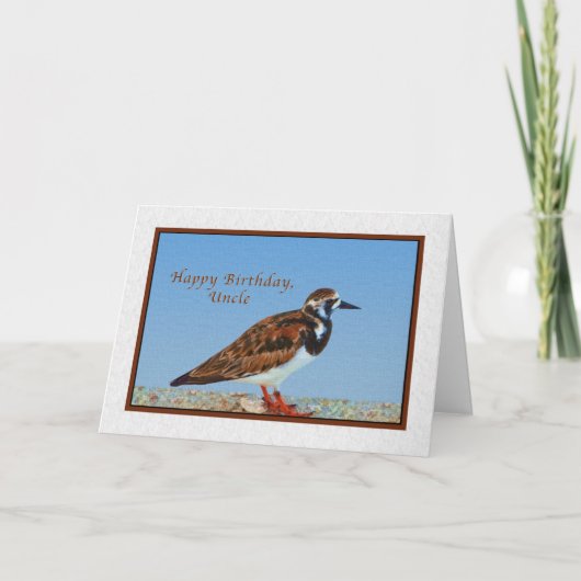 Carte Anniversaire, Oncle, Ruddy Turnstone Bird (Devant)