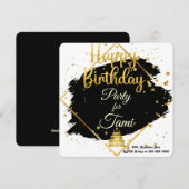 Carte Anniversaire Or & Noir  (Devant / Derrière)