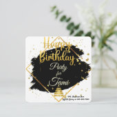 Carte Anniversaire Or & Noir  (Debout devant)