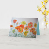Carte Anniversaire Orange Poppies (Fleur jaune)