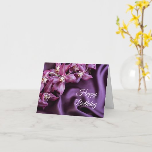 Carte Anniversaire - Orchidées (Fleur jaune)