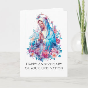 Carte Anniversaire Ordination Prêtre Catholique Vierge M