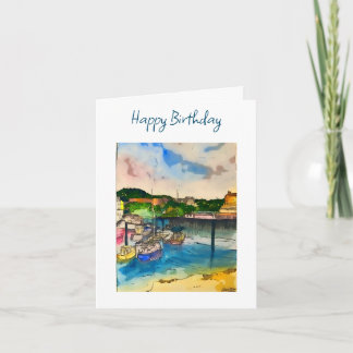 Carte Anniversaire original du port de Scarborough