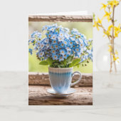 Carte Anniversaire Oublie-Moi-Pas Bouquet Dans La Fenêtr (Fleur jaune)