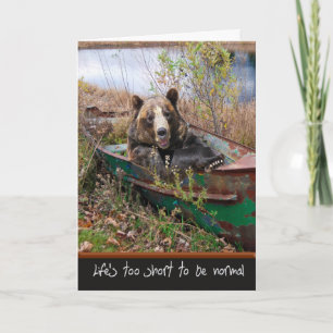 Carte Anniversaire Ours en bateau