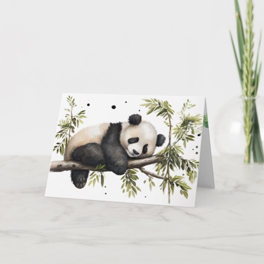 Carte Anniversaire Ours Panda Dans L'Arbre (Devant)