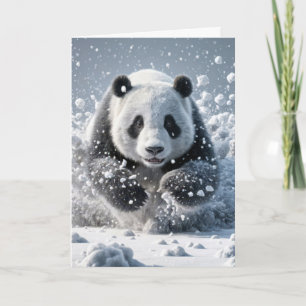 Carte Anniversaire Ours Panda En Neige