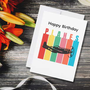 Carte Anniversaire P-51 Avion Vintage Rétro militaire