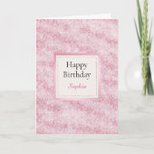 Carte Anniversaire Paillettes Rose Fardé (Devant)