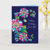 Carte Anniversaire, Pal Secret, Fleurs Lumineuses Et Col (Fleur jaune)
