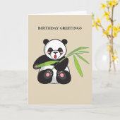 Carte Anniversaire Panda (Fleur jaune)