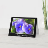 Carte Anniversaire Pansy Violet; Pansies Gelées (Devant)