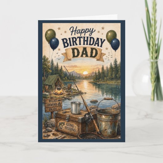 Carte Anniversaire Papa Camping (Devant)