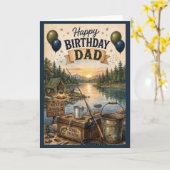 Carte Anniversaire Papa Camping (Fleur jaune)