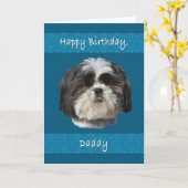 Carte Anniversaire, papa, chien de Shih Tzu (Fleur jaune)