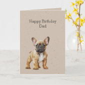 Carte Anniversaire Papa Chien Frenchie (Fleur jaune)