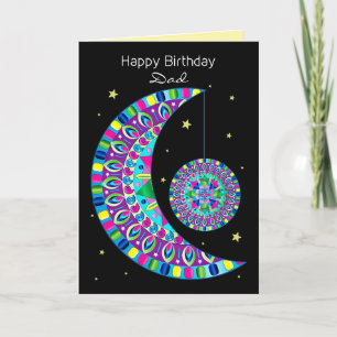 Carte Anniversaire Papa Kaleidoscope Abstraite Lune