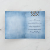 Carte Anniversaire, PAPA, la roue du bateau, barre (Intérieur)