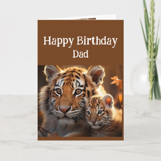 Carte Anniversaire Papa mignonne Tiger Animal (Devant)