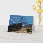 CARTE ANNIVERSAIRE - PAPA - PÊCHE (Fleur jaune)