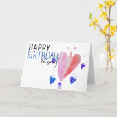 Carte Anniversaire - Papillon - Blanc - Matte (Fleur jaune)