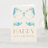 Carte Anniversaire Papillon Bleu Chic Fantaisiste Intemp (Devant)