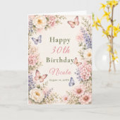 Carte Anniversaire Papillon Floral (Fleur jaune)