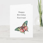 Carte Anniversaire Papillon Pastèque Rouge Vert (Devant)