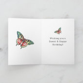 Carte Anniversaire Papillon Pastèque Rouge Vert (Intérieur)
